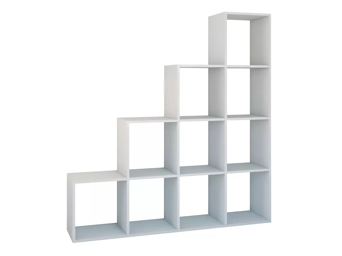SALERNO | Etagère escalier contemporaine 10 niches/casiers/cubes 30x153x153 cm | Bibliothèque moderne Meuble de rangement