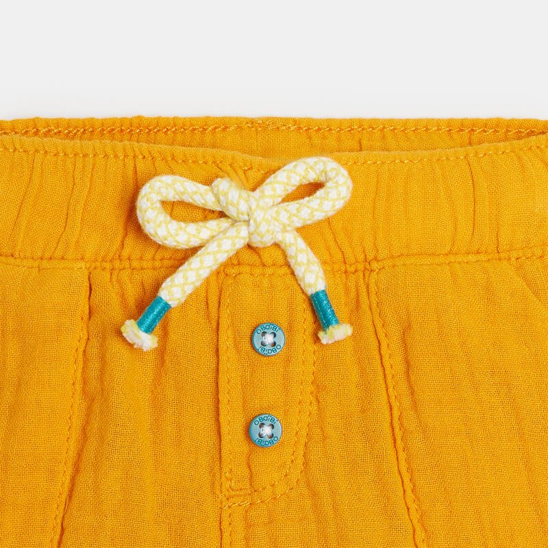 Short coton léger gaufré jaune bébé garçon Jaune