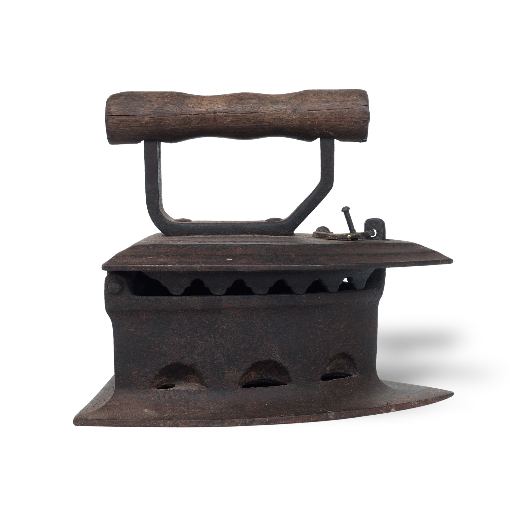Antikes Bügeleisen, T 20 cm, B 16 cm, H 16 cm von fischer's lagerhaus