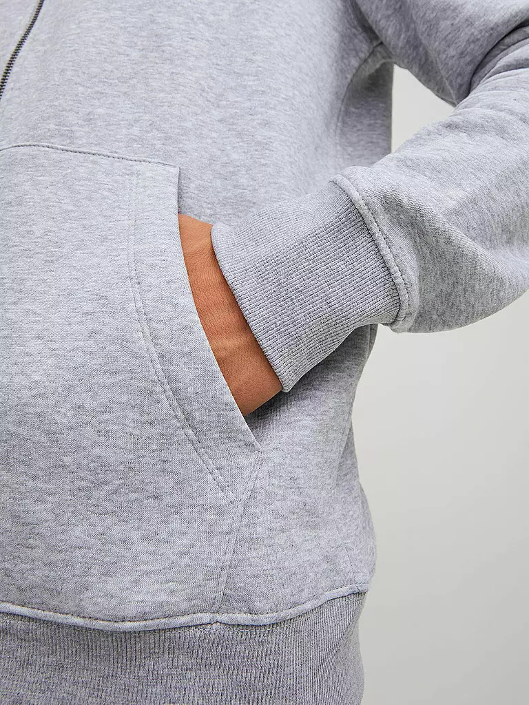 JACK & JONES Kapuzensweatjacke JJESTAR  grau