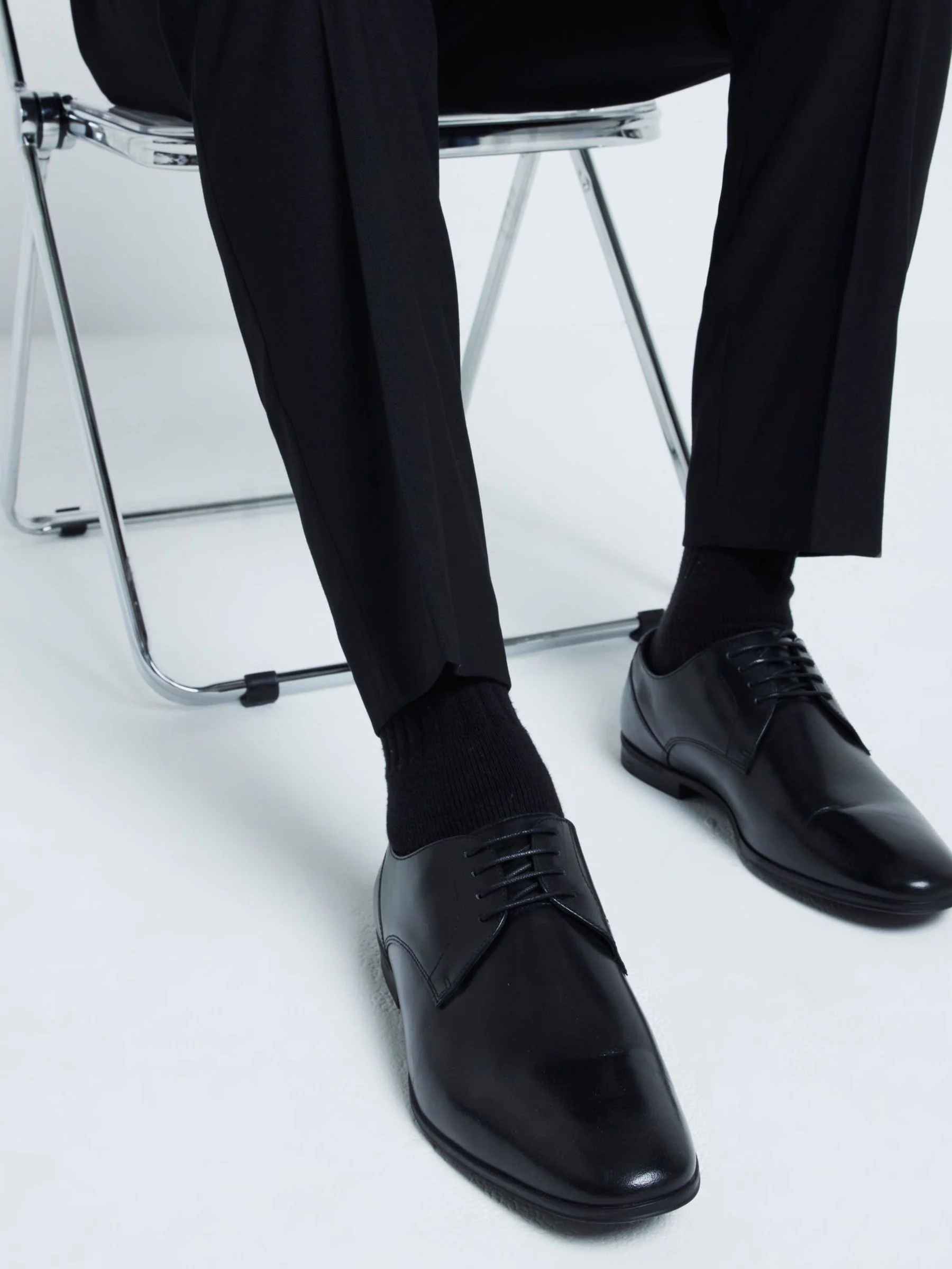 Zwart - River Island Wide Fit Leather Formal Derby Shoes