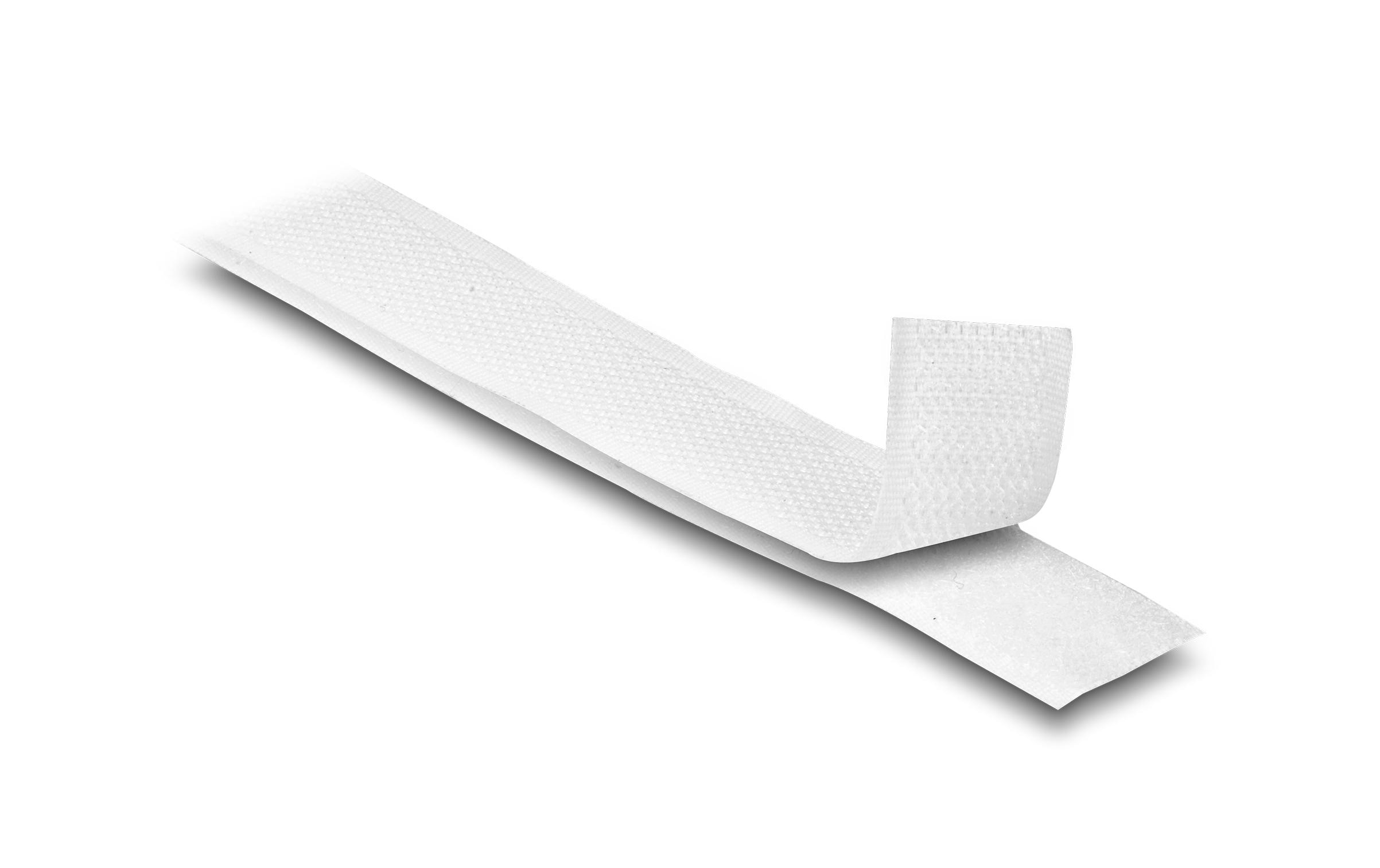 Klettband 1 m x 20 mm mit Haft- und Flauschband WeissDelock Strapazierfähiges Klettband mit Haft- und Flauschband L 1 m x B 20 mm weiss