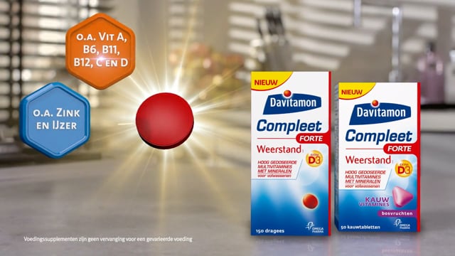 Davitamon Compleet Weerstand Hoog Gedoseerd Kauwtabletten 50KTB