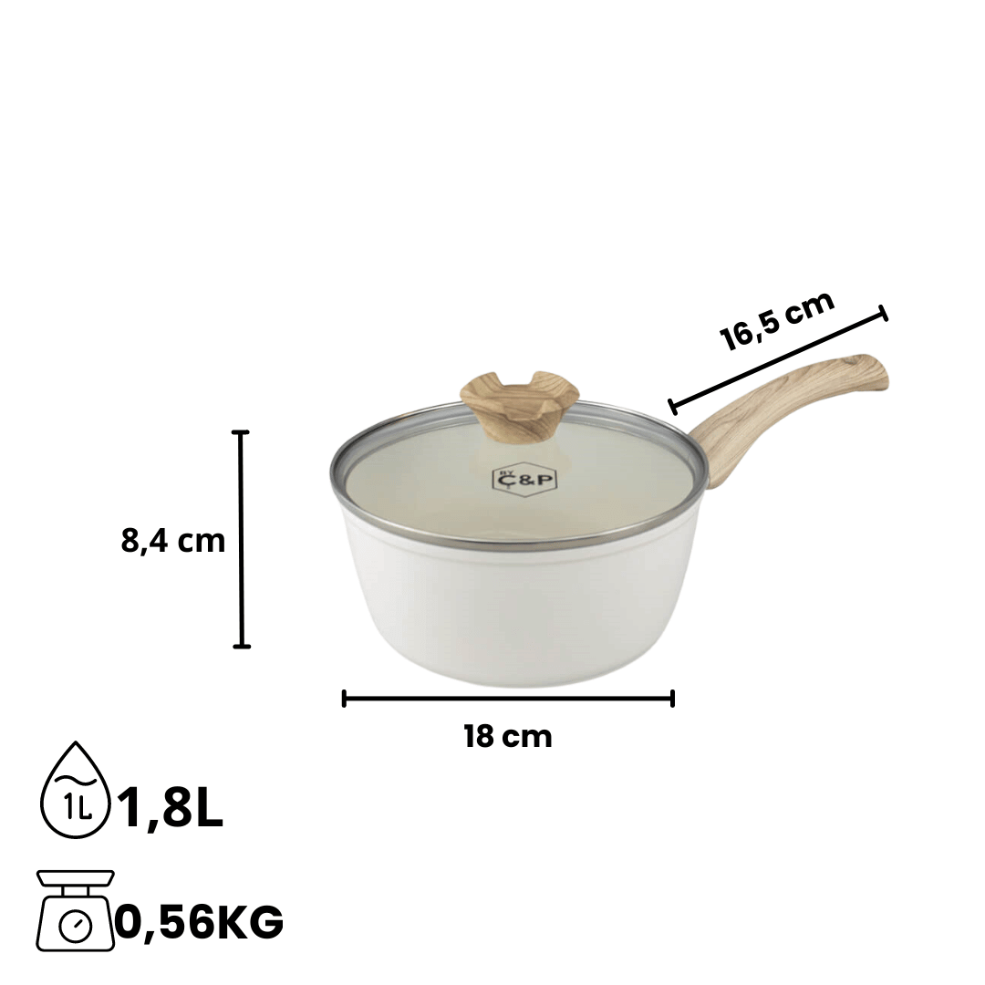 Go Ivory Steelpan met deksel 18 cm