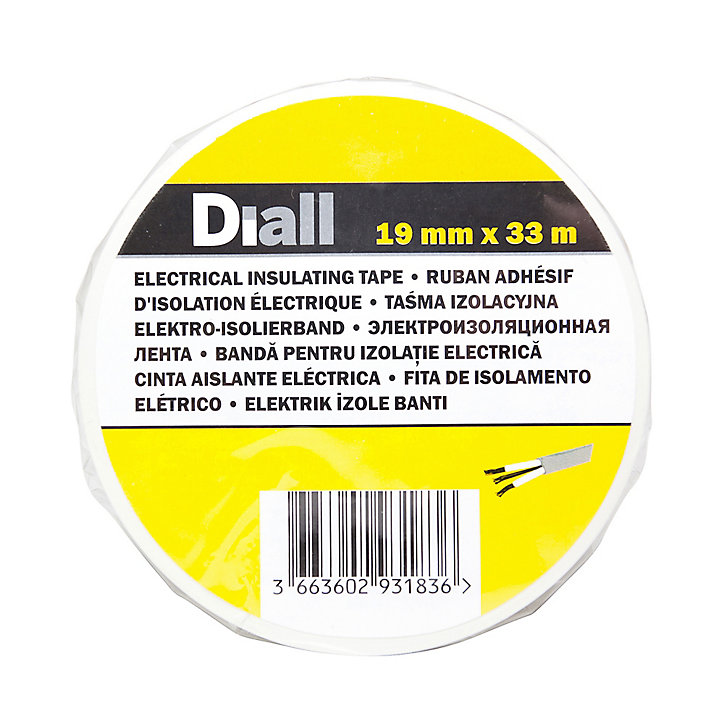Ruban d'isolation électrique 19 mm x 33 m blanche