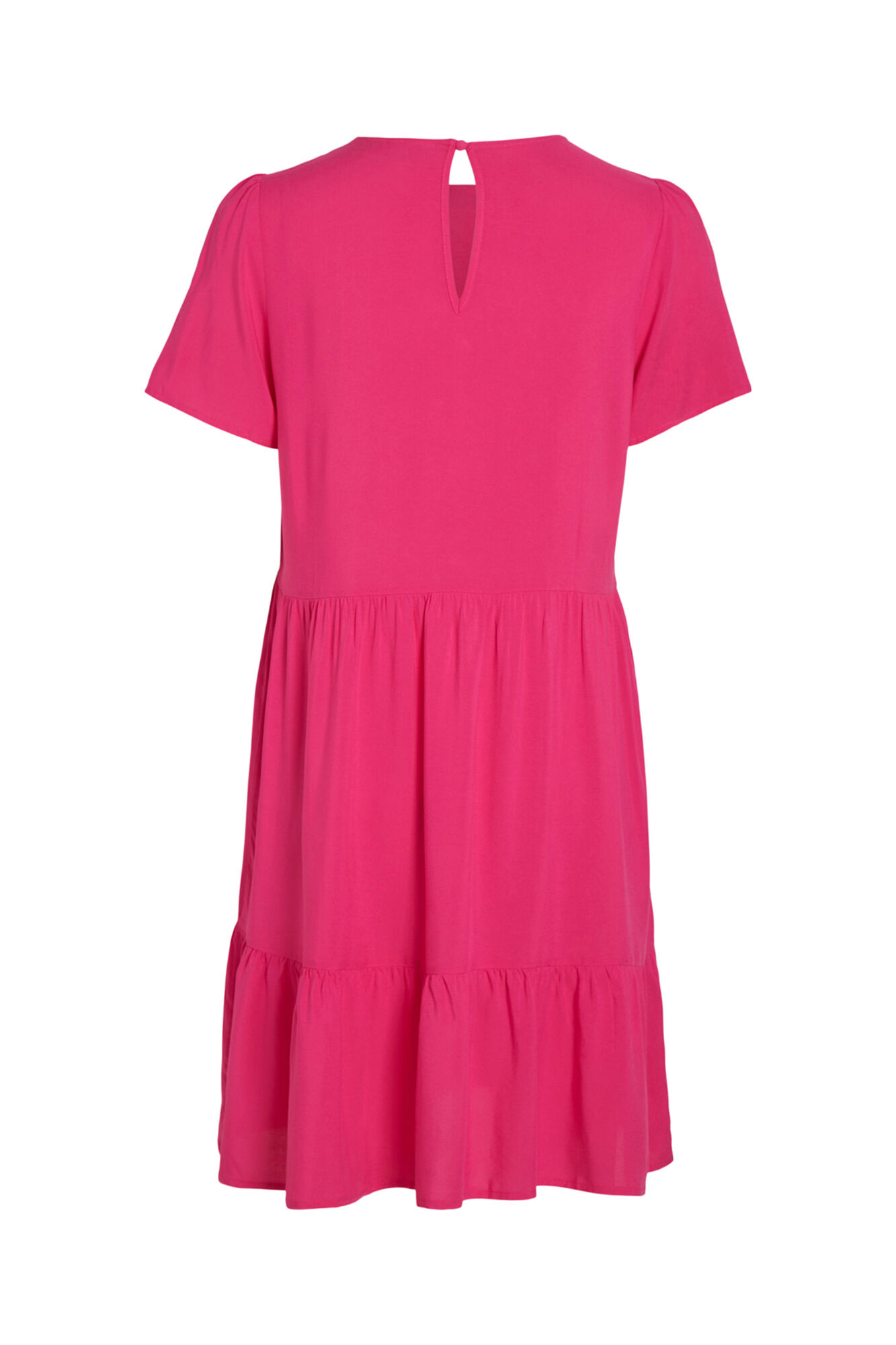 Vestido curto com volante - Rosa