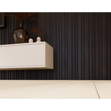 Lattenwand Decowall Acoustic Blend lava eiken, combinatie van verschillende breedtes, 260x30cm, 2 stuks (1.56m2)