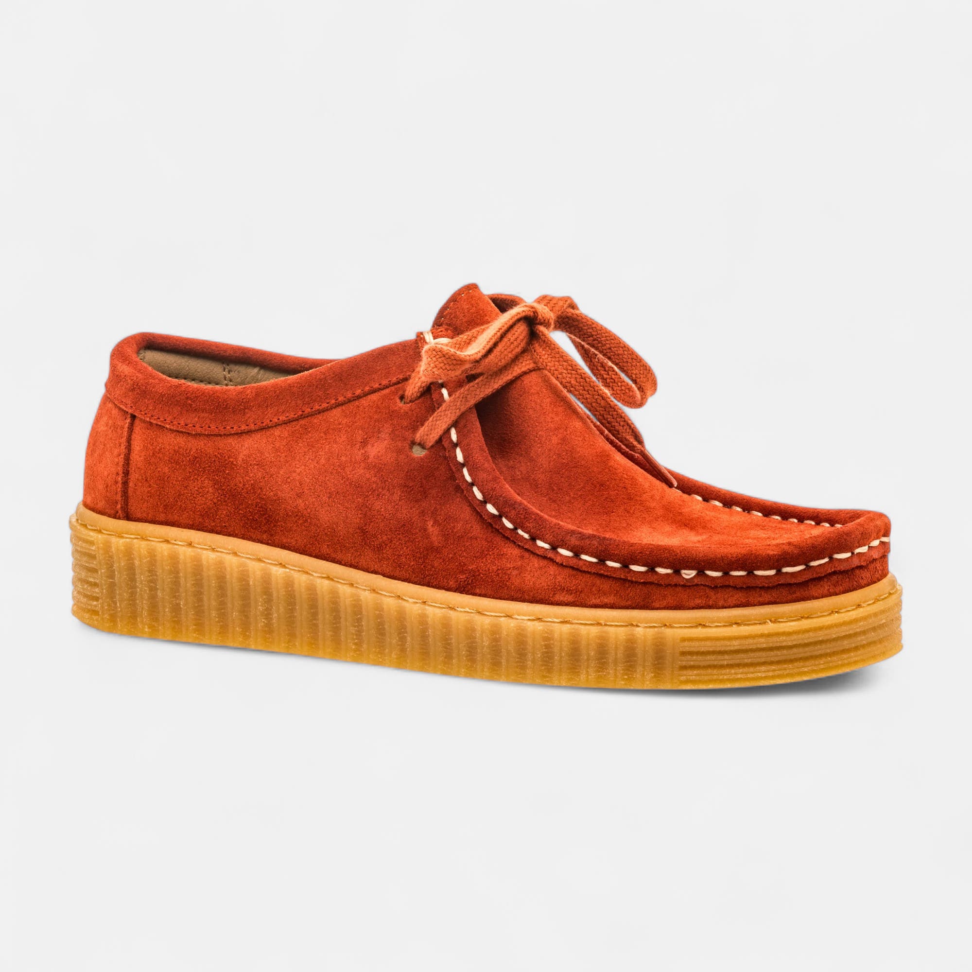 Derbies Femme en cuir corail