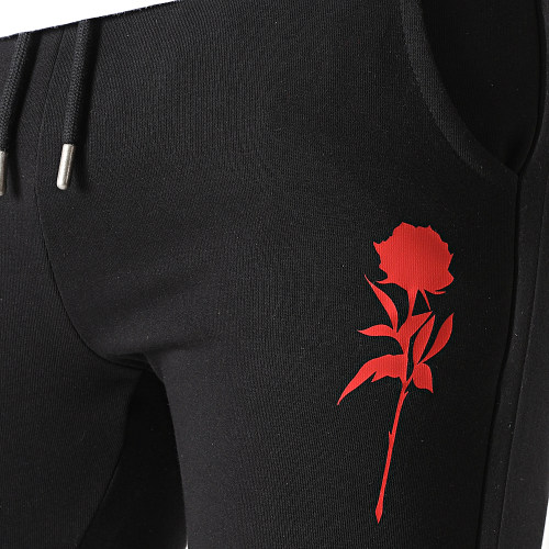 Pantalon Jogging Rose Noir Rouge