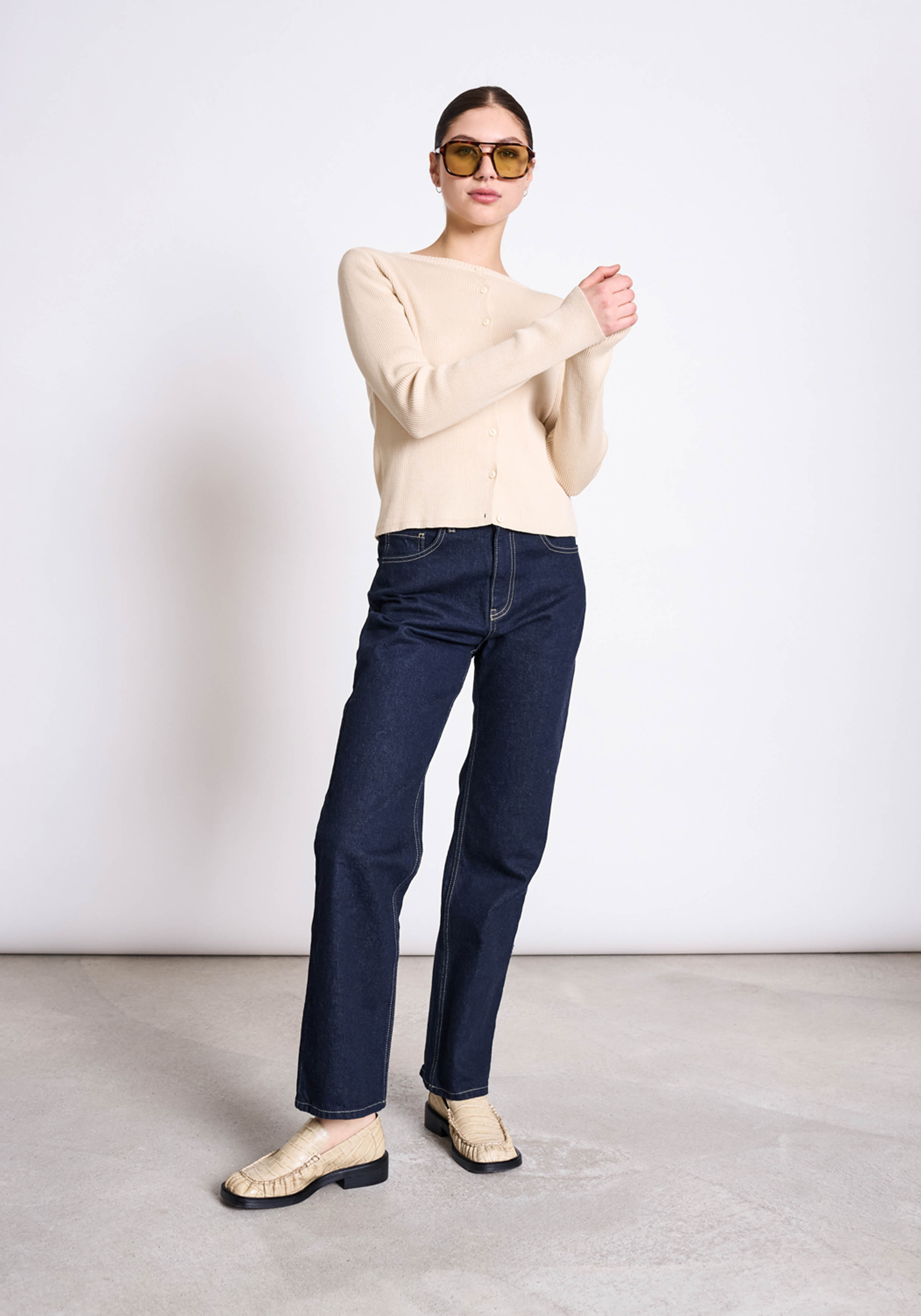 Jan 'n June Cardigan Glimt Crewneck Cardigan Beige
