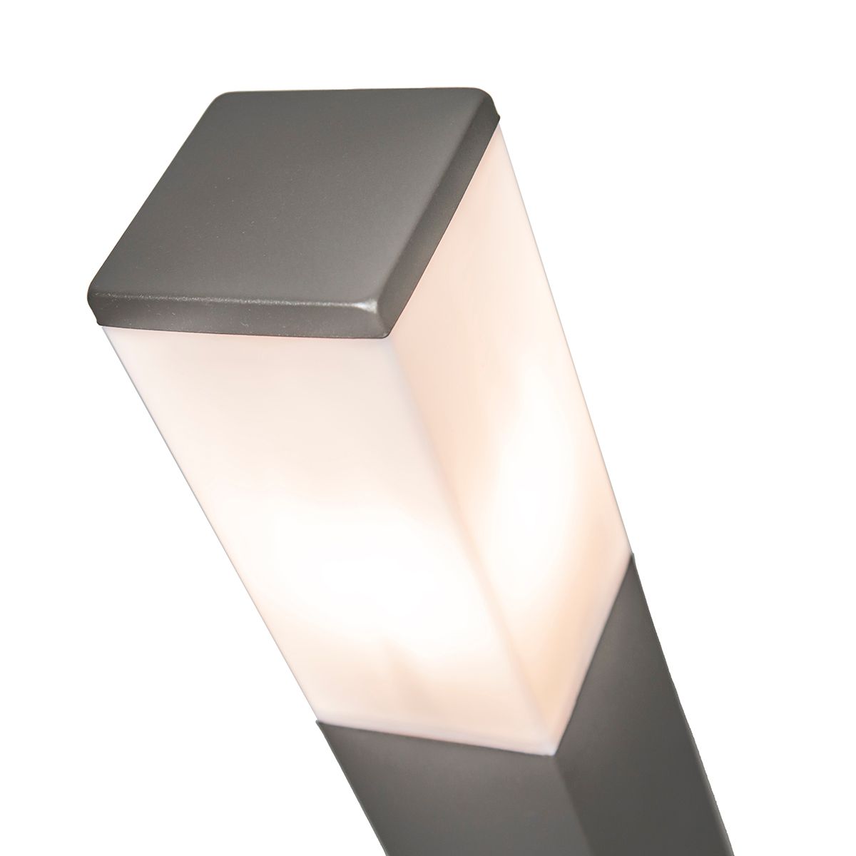 Buitenlamp donkergrijs met opaal glas met grondpin en kabelmof 45cm IP44 - Malios