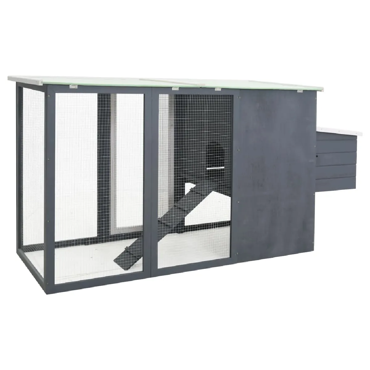 vidaXL Poulailler avec nichoir Gris Bois