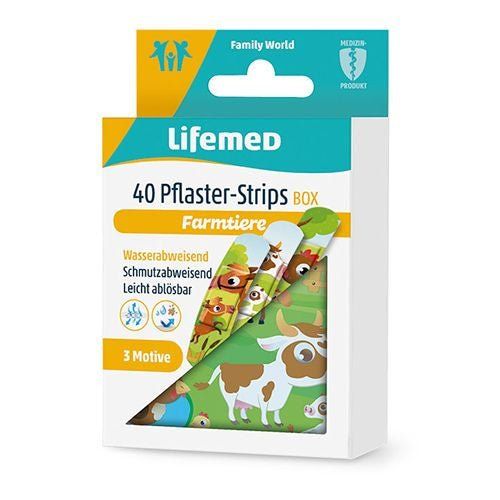 Lifemed Pflaster-Strips Box 6 cm x 1,7 cm farbig 