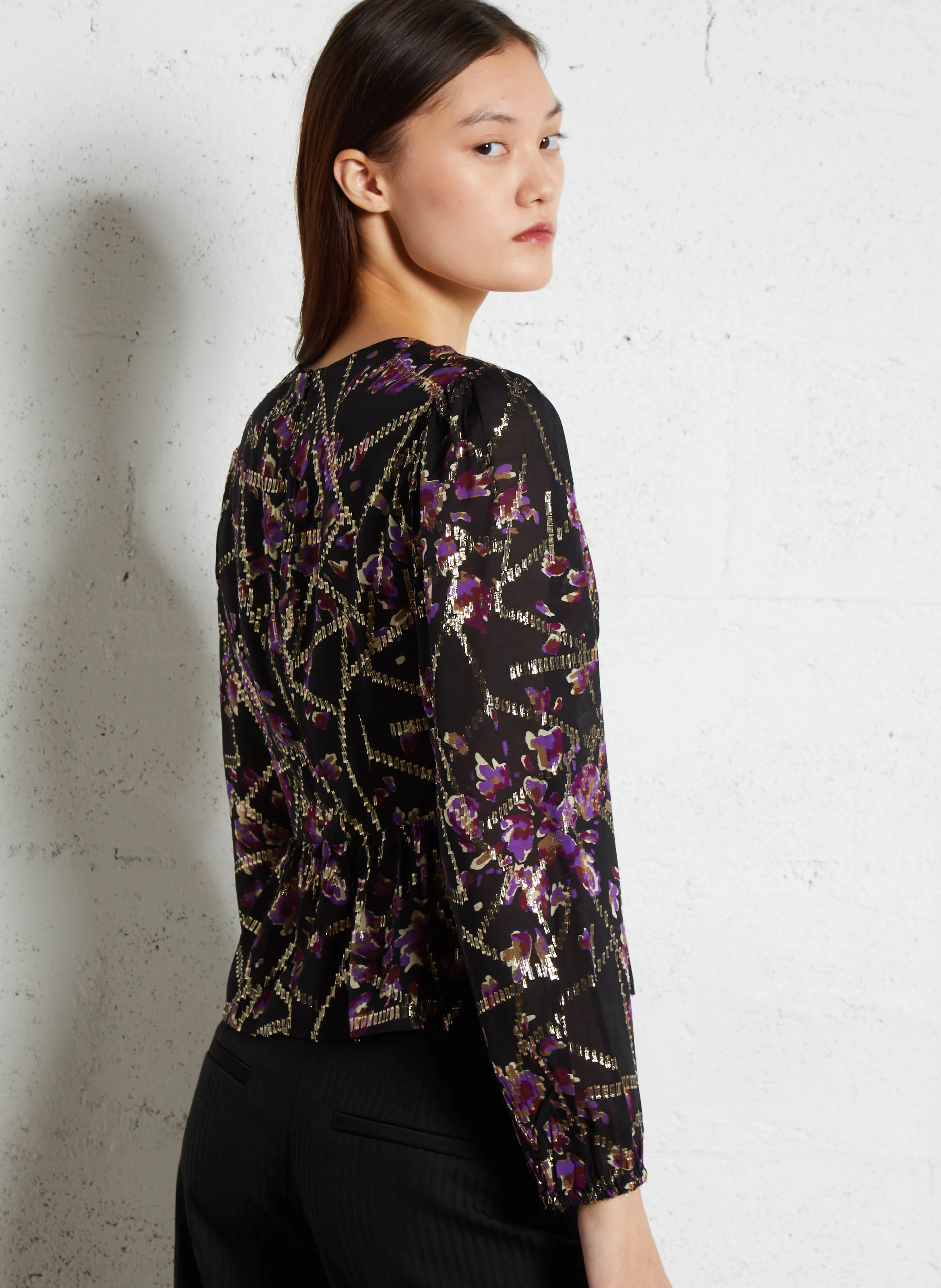DIVINE - Blouse droite imprimée| Noir