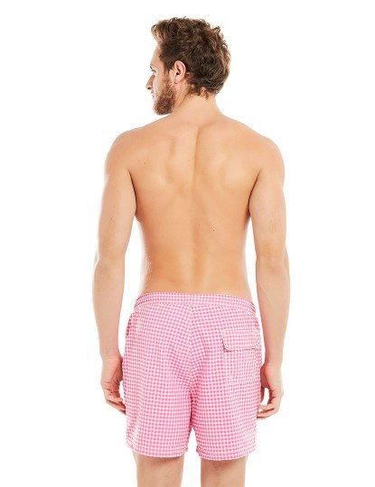 Wresh Pink and White Men's Swim Shorts