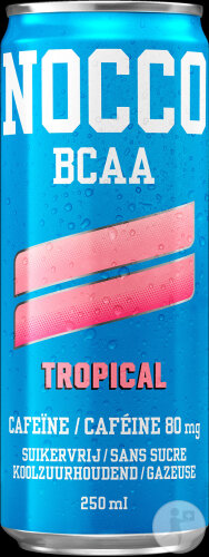 Nocco BCAA Tropical Caféine 180mg Boisson Gazeuse Sans Sucre 12x250ml