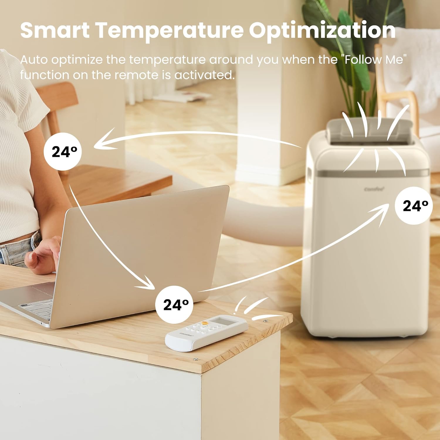 Comfee Mobiles Klimagerät Umweltfreundliches KältemittelPro, 3-in-1 Klimaanlage mit Abluftschlauch, Kühlen und Entfeuchten und Ventilieren, 10000 BTU, 2,9kW, für Räume ca. 80 m³(32 ㎡), EEK A+