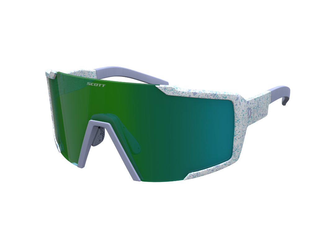 SCOTT Shield Compact Cykelbriller Hvid terrazzo/Grøn Krom