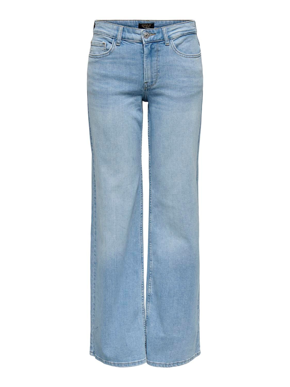 ONLCHRIS Mittlere Taille Weiter Beinschnitt Jeans Light Blue Denim