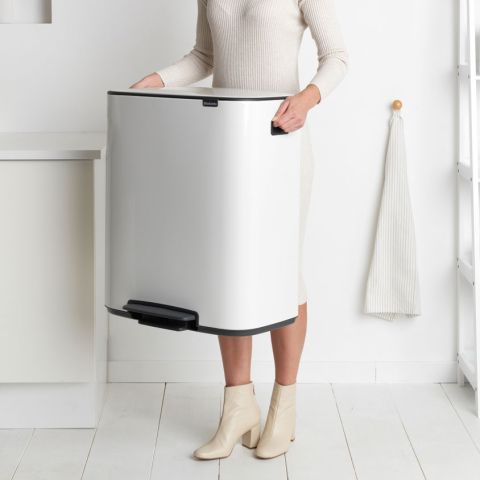 Bo Pedaalemmer, met 2 binnenemmers, 2 x 30 liter - White