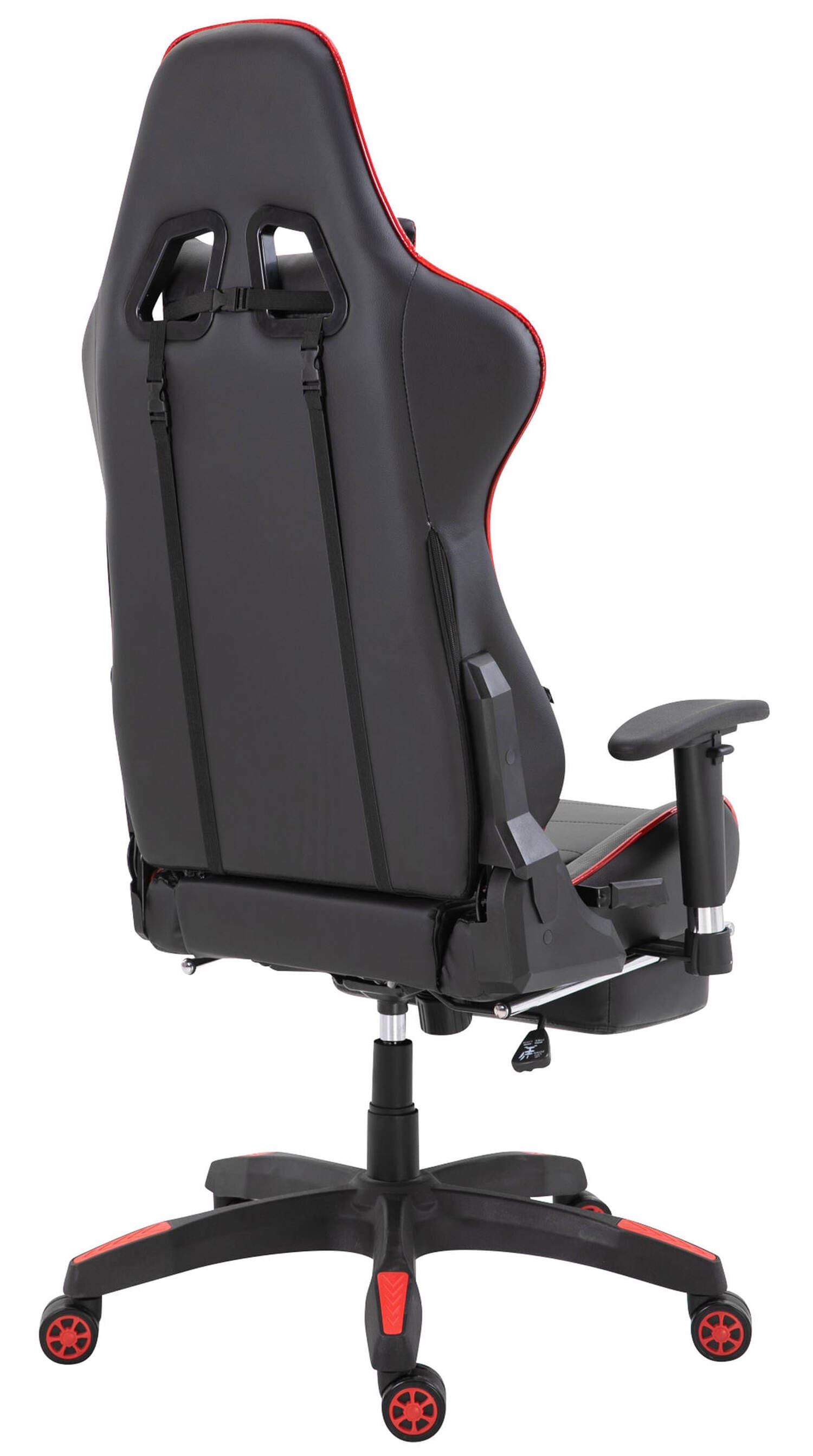 TPFLiving Racing Bürostuhl Turbine mit Fußablage glanz Schwarz/Weiß