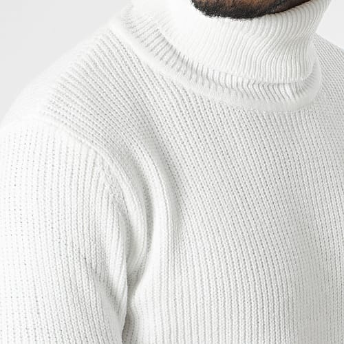 Pull Col Roulé Blanc