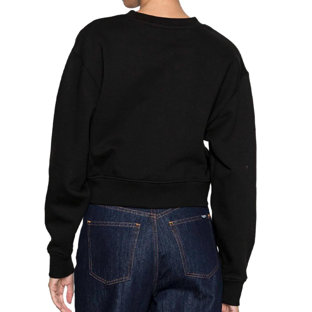 Guess Sweat Noir Femme Guess Logo Crop