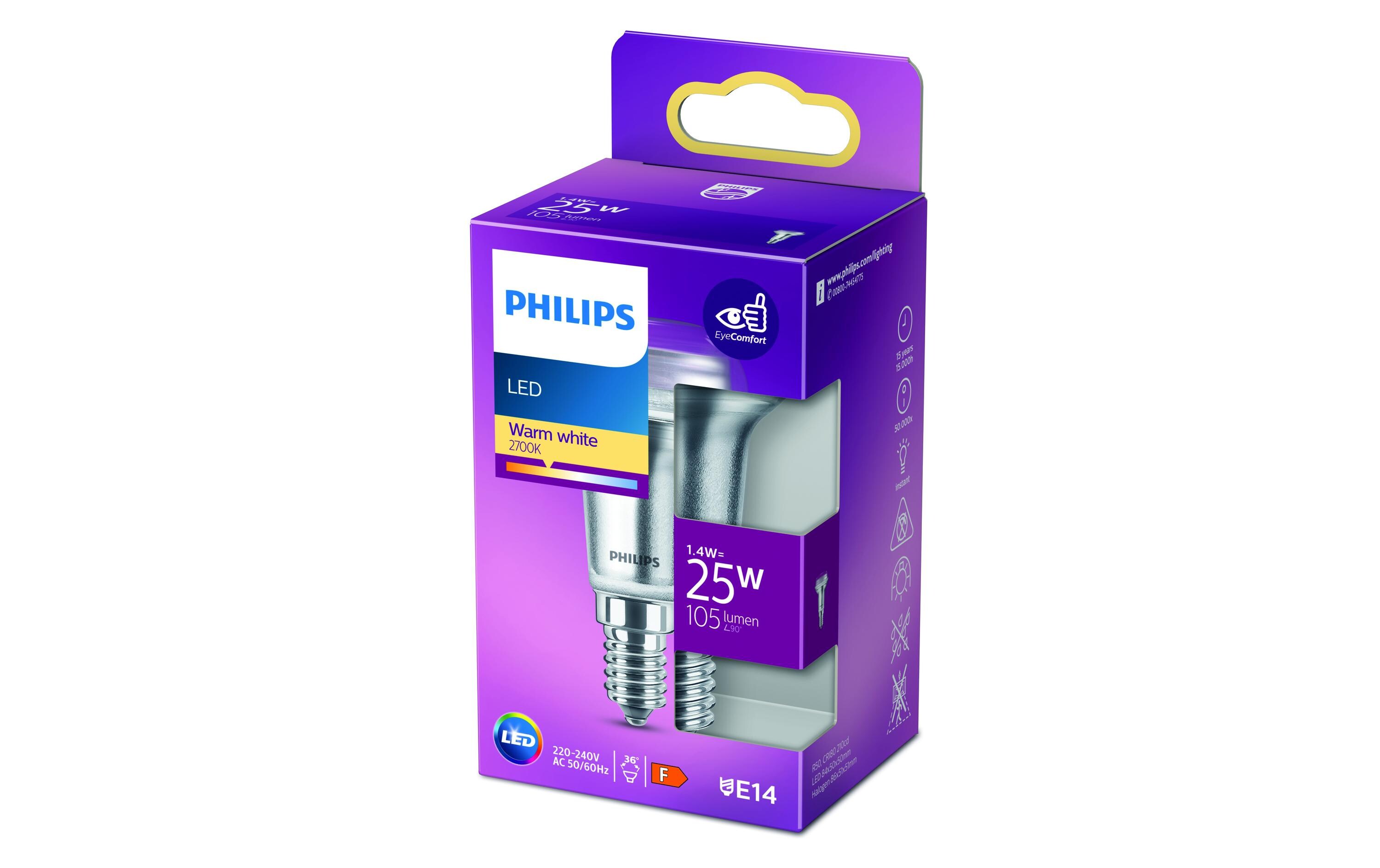 Lampe LEDcla 25W E14 R50 WW ND 36D WarmweissLeuchtmittel R50 mit klarem Glas