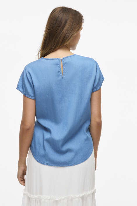 Vila blauwe dames blouse