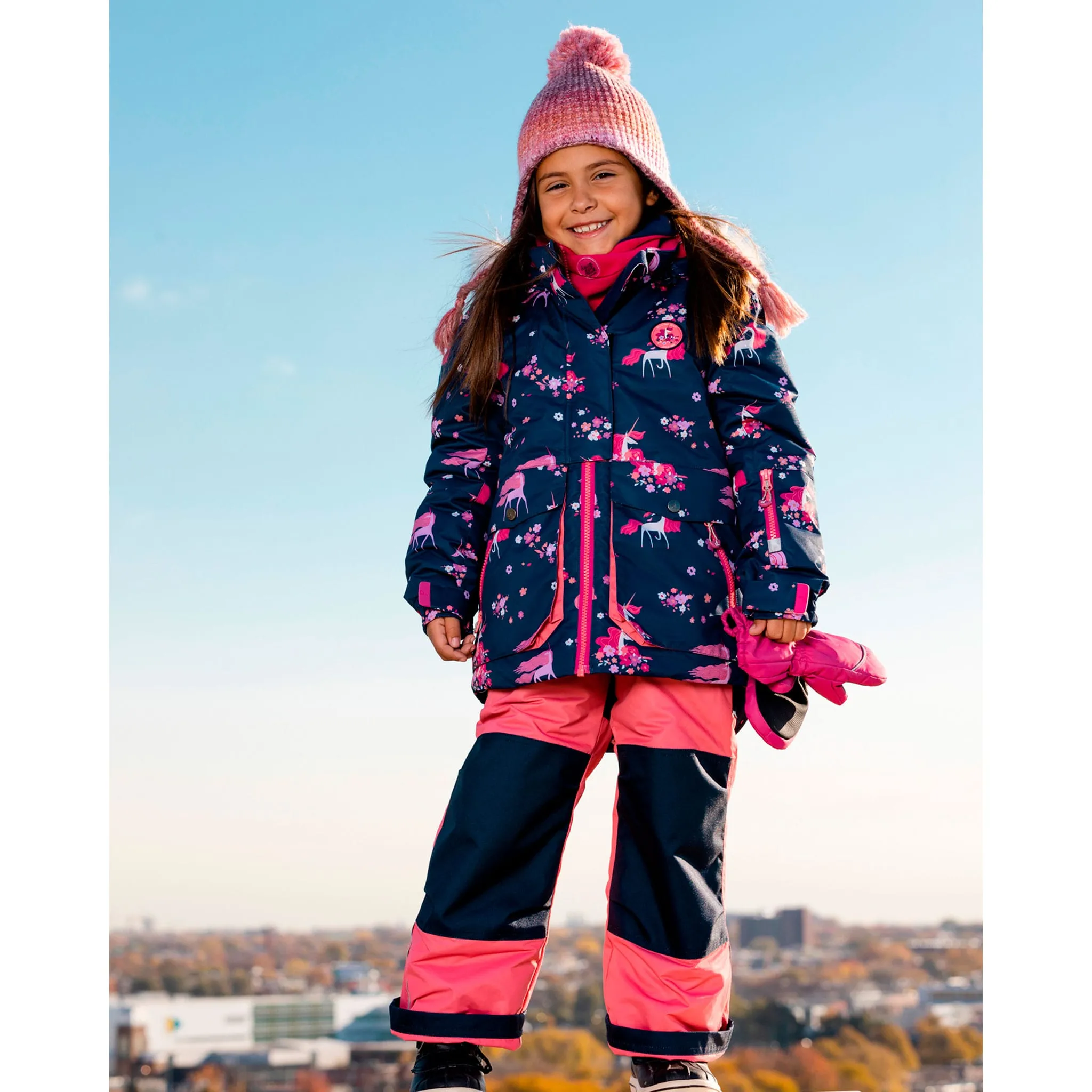 Deux par Deux Habit de Neige 2 Pièces Imprimé Licorne 2-6ans