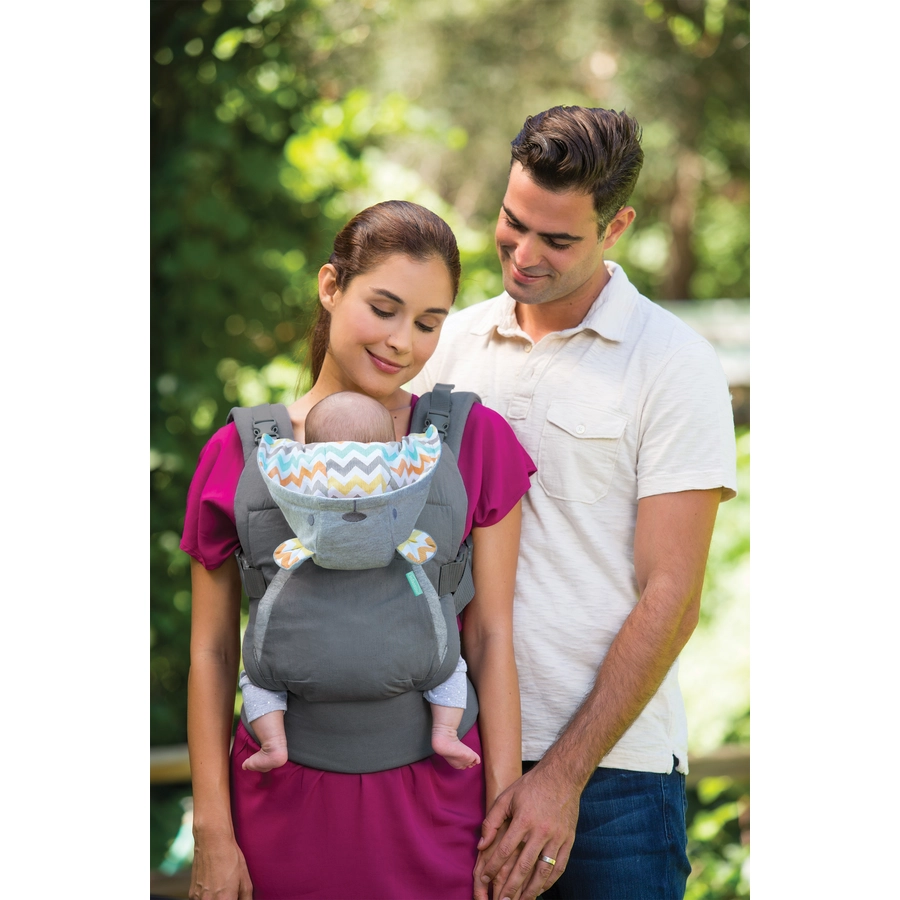 Infantino Cuddle Up Ergnomische Babytrage mit Kapuze (Teddy)
