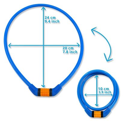 Antivol de vélo Enfant et Adulte |Bleu |Crazy Safety |Coloré et Facile à Utiliser