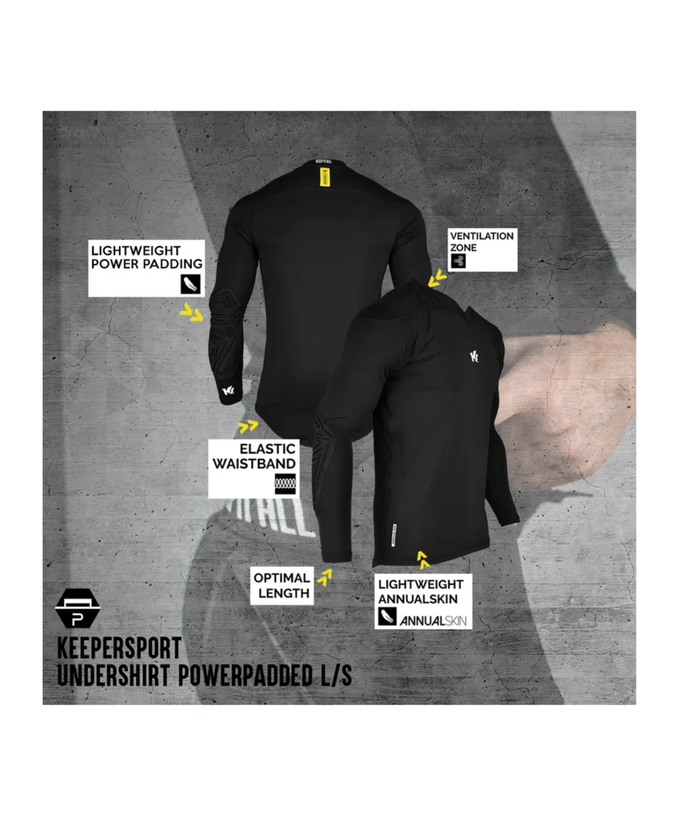 KEEPERsport Unterziehshirt PP LS Kids Schwarz F991