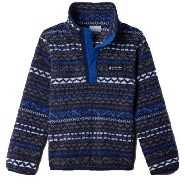 Sweat polaire COLUMBIA HELVETIA II PRINTED HALF SNAP FLEECE COLUMBIA GREY MADRAS/MOUNTAIN BLUE/COLLEGIATE NAVY BINDING