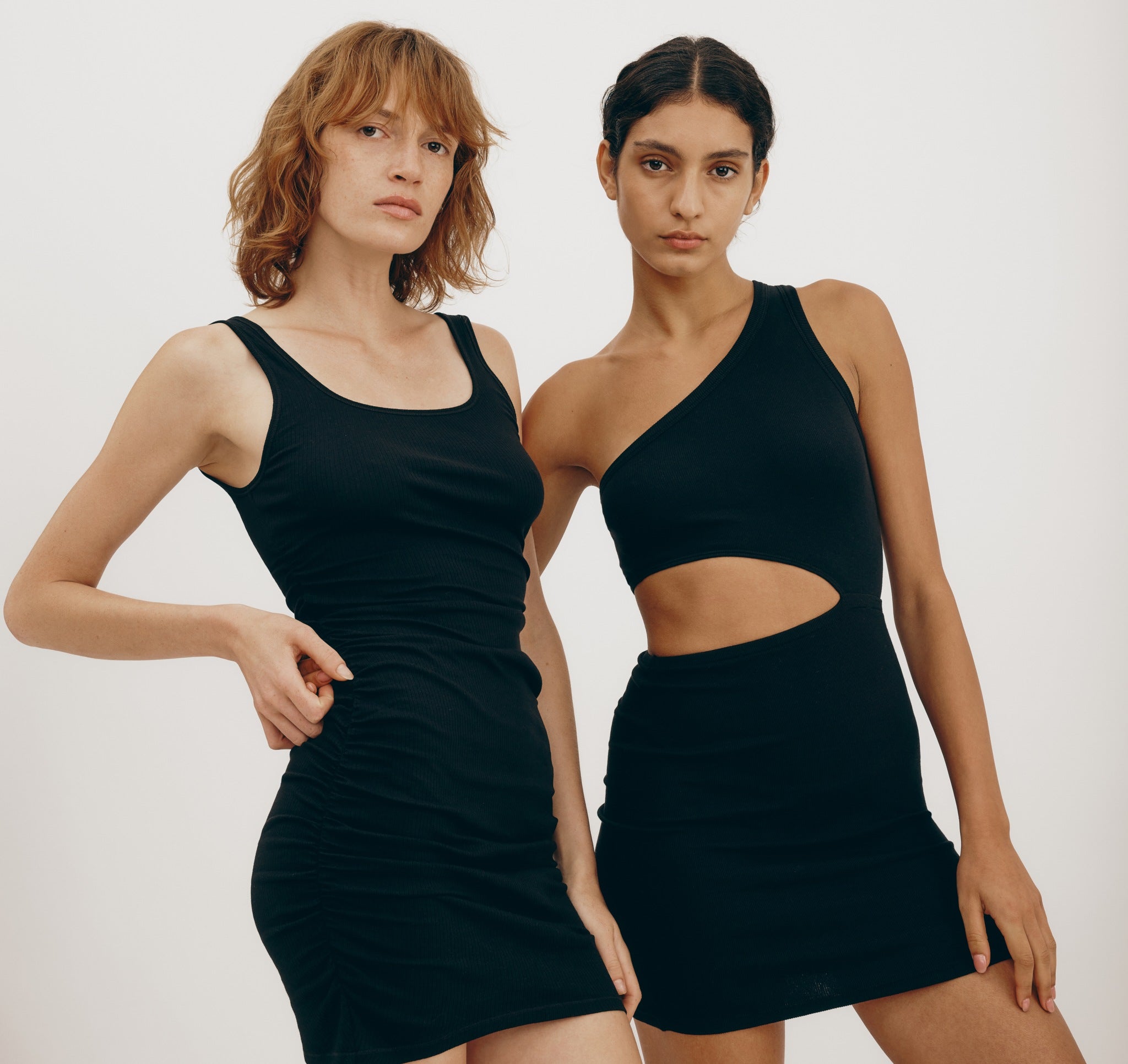 ORGANIC COTTON<br>Core Extend Rib Cut-Out Dress