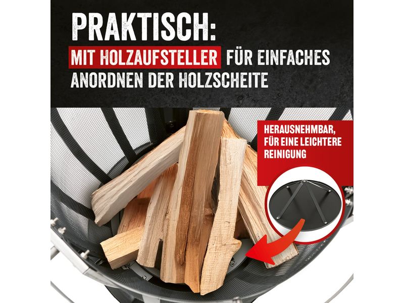 Landmann Feuerkorb Rund 55 cm, Heizstrahler Raucharmes Feuer durch clevere Luftzirkulation