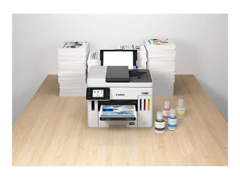 Canon MAXIFY GX7150 MegaTank - Multifunktionsprinter - farve - blækprinter - CISS - Legal (216 x 356 mm), A4 (210 x 297 mm) (original) - A4/Legal (medie) - op til 24 ipm (udskriver) - 600 ark - 33.6 Kbps - USB 2.0, Wi-Fi(n), LAN
