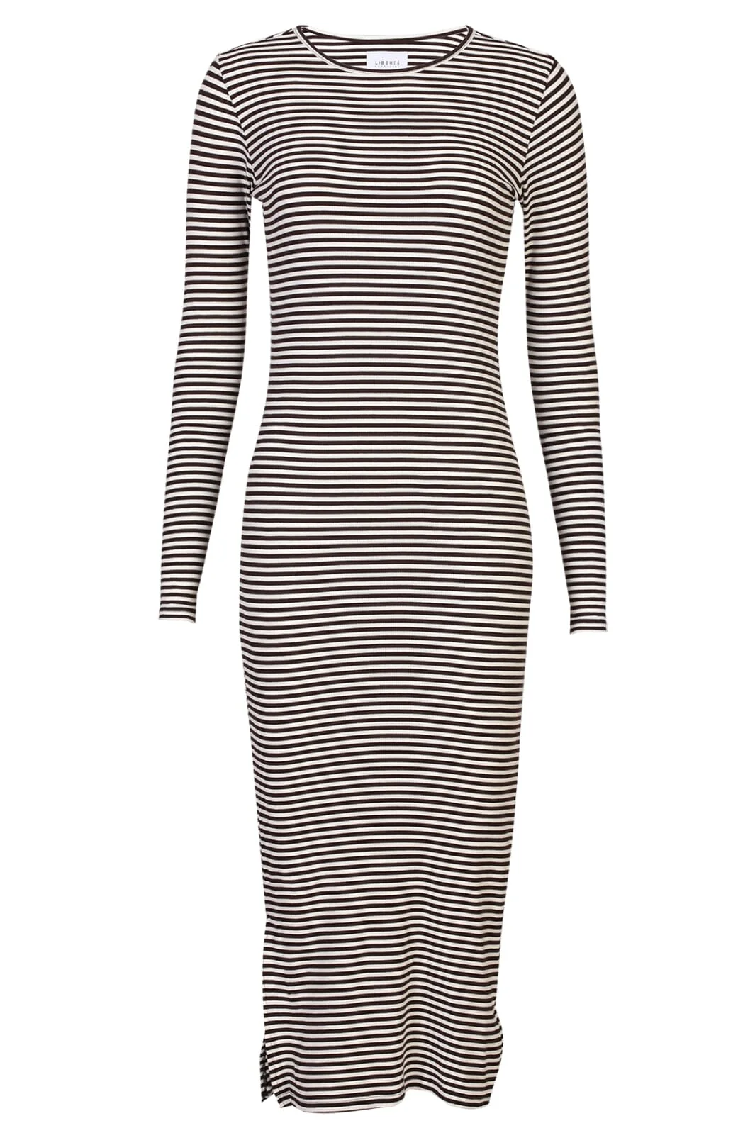 Liberte Natalia-Ls-Dress d brown creme small stripe