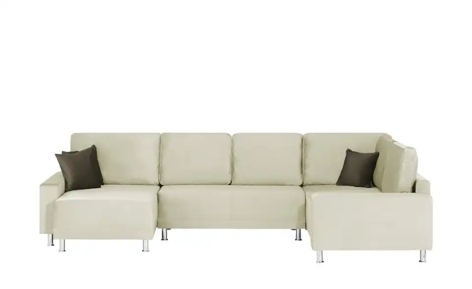 Wohnlandschaft Mara Beige, Braun rechts Mikrofaser