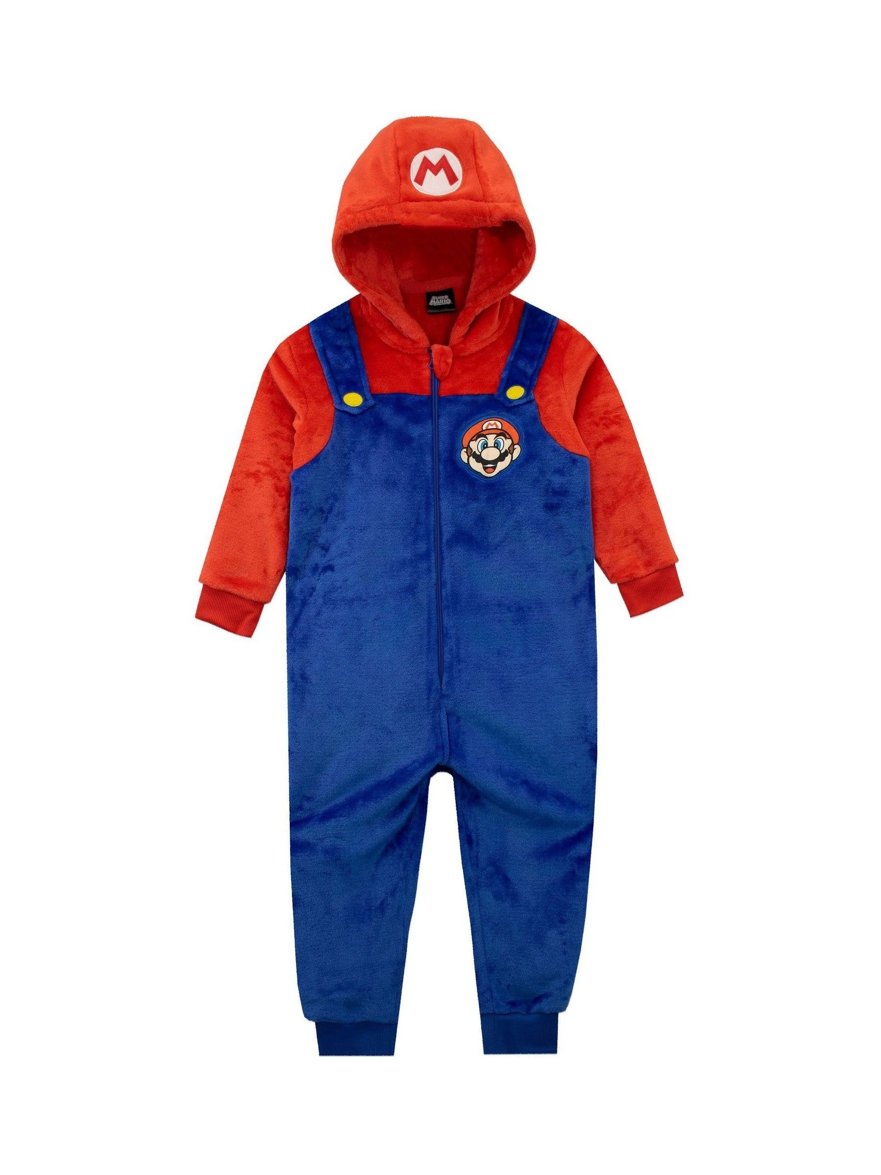 Super Mario-personage fleece All-in-one Met capuchon