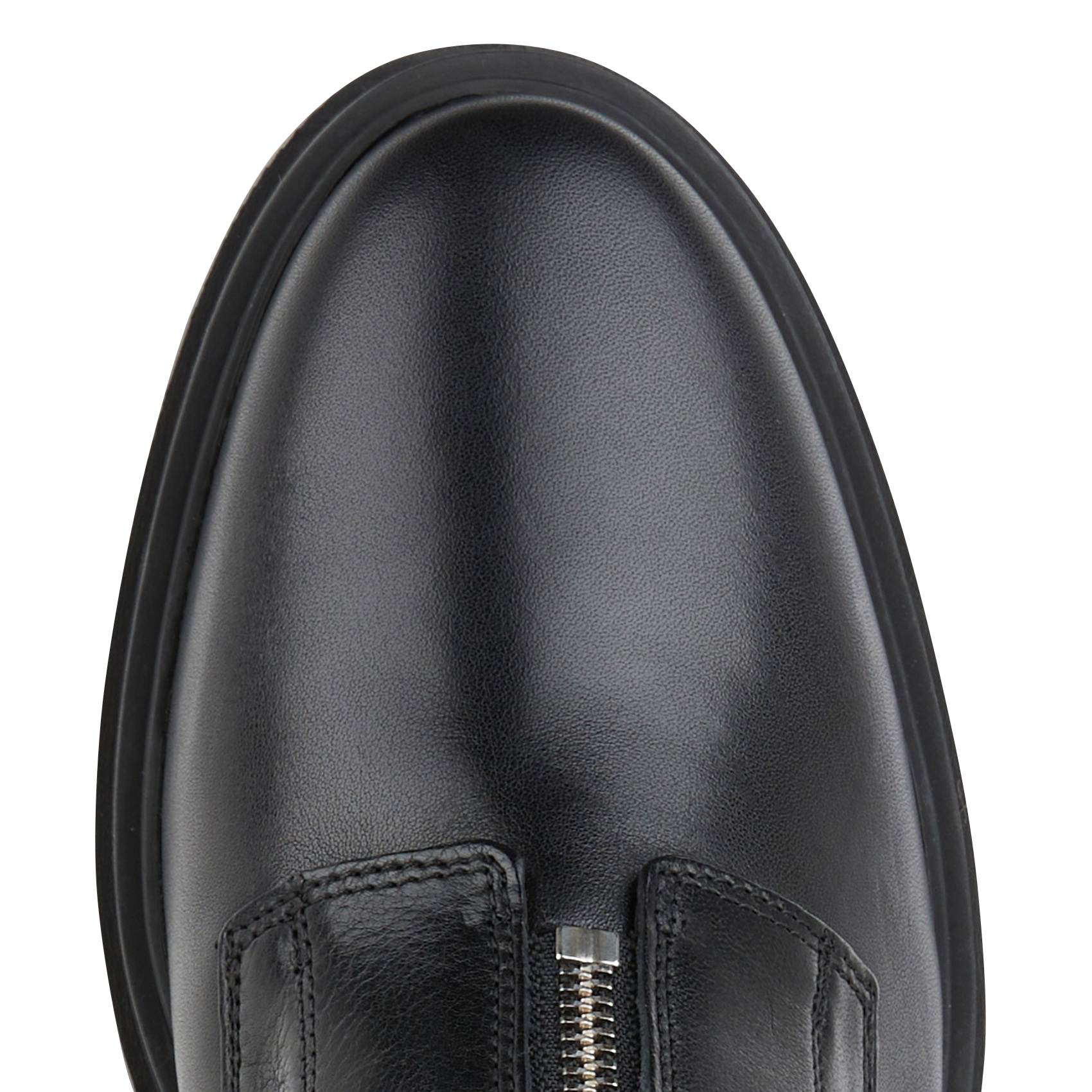CARL - Bottines à zip en cuir| Noir