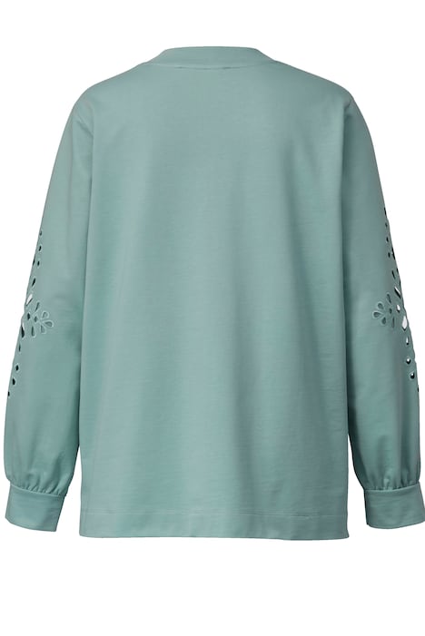 Sweatshirt, Rundhals, Langarm mit Lochstickerei
