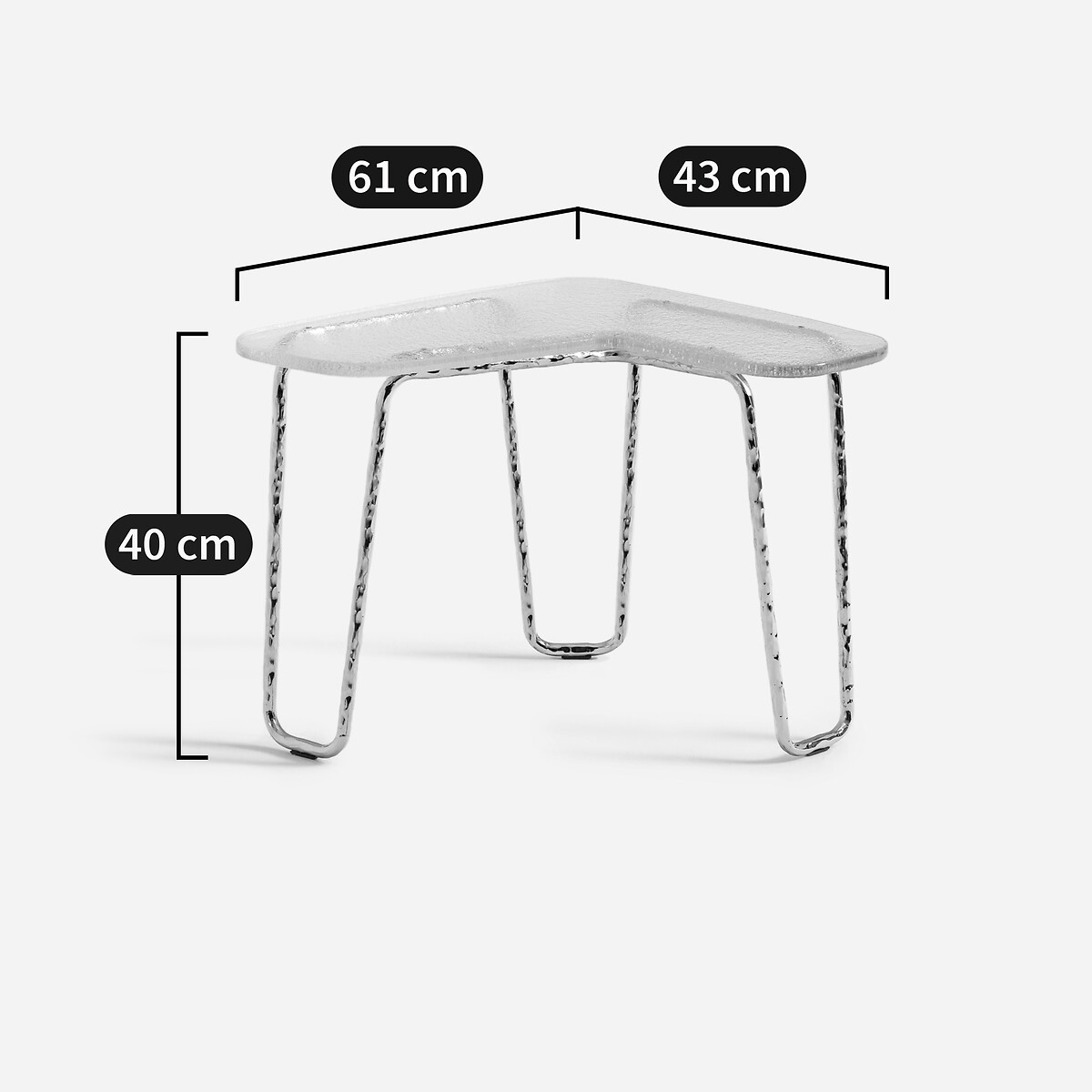 OTTO STUDIO PARA AM.PM<br>Mesa de centro em vidro e ferro, 40 cm de altura, Oasis