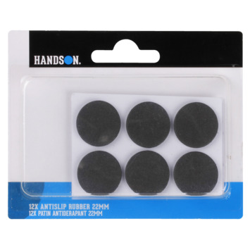 HANDSON anti slip rubber Ø22 mm zwart 12 stuks