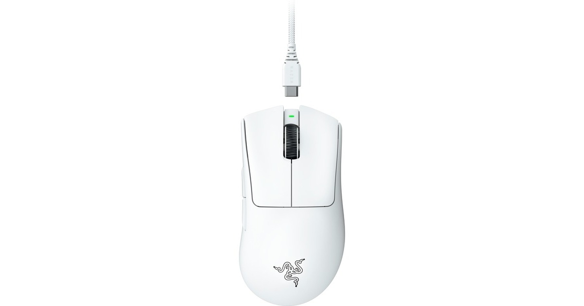 RazerDeathAdder V3 Pro gaming muis  (Wit, 30.000 dpi)