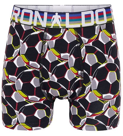 Ronaldo Boxershorts - 2er-Pack - Grau/Schwarz m. Muster