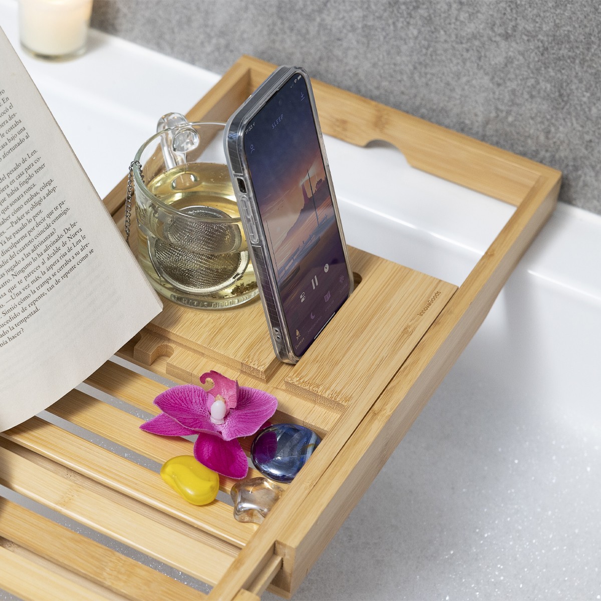 Plateau de baignoire extensible - Bambou