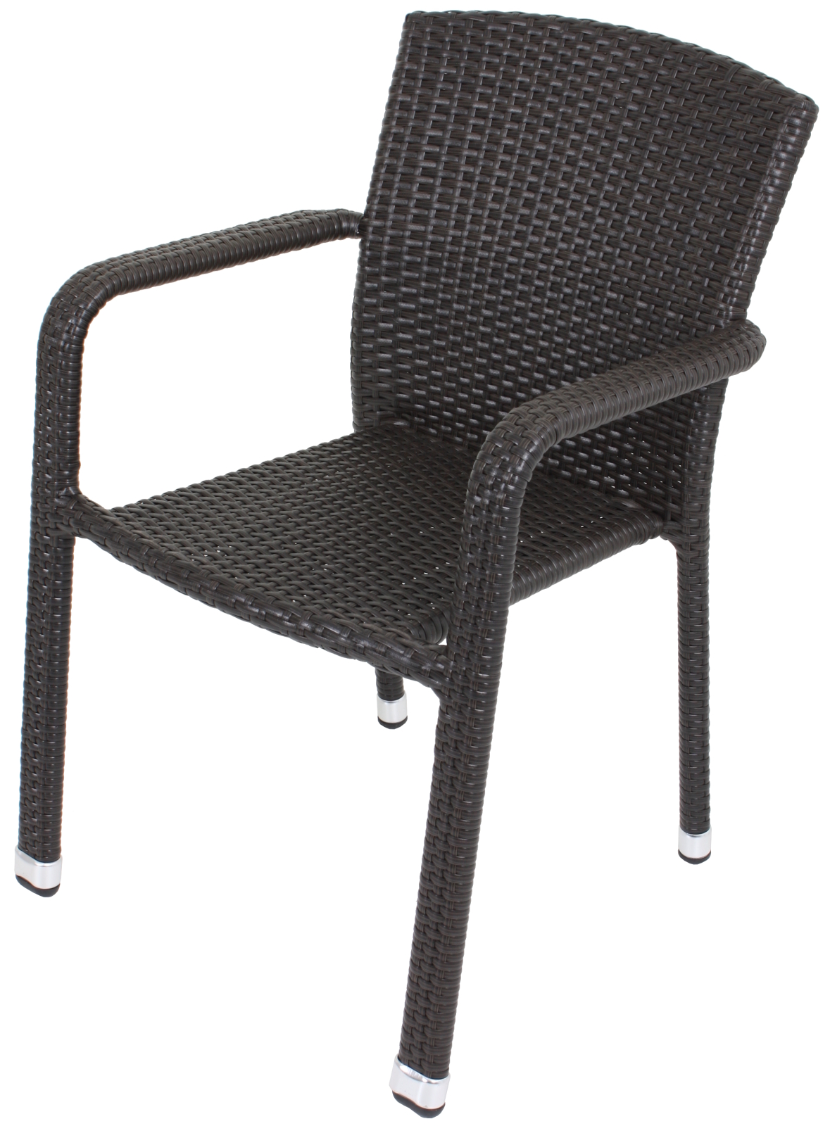 2er-Set Stapelstuhl GETAFE - coffee - Aluminium