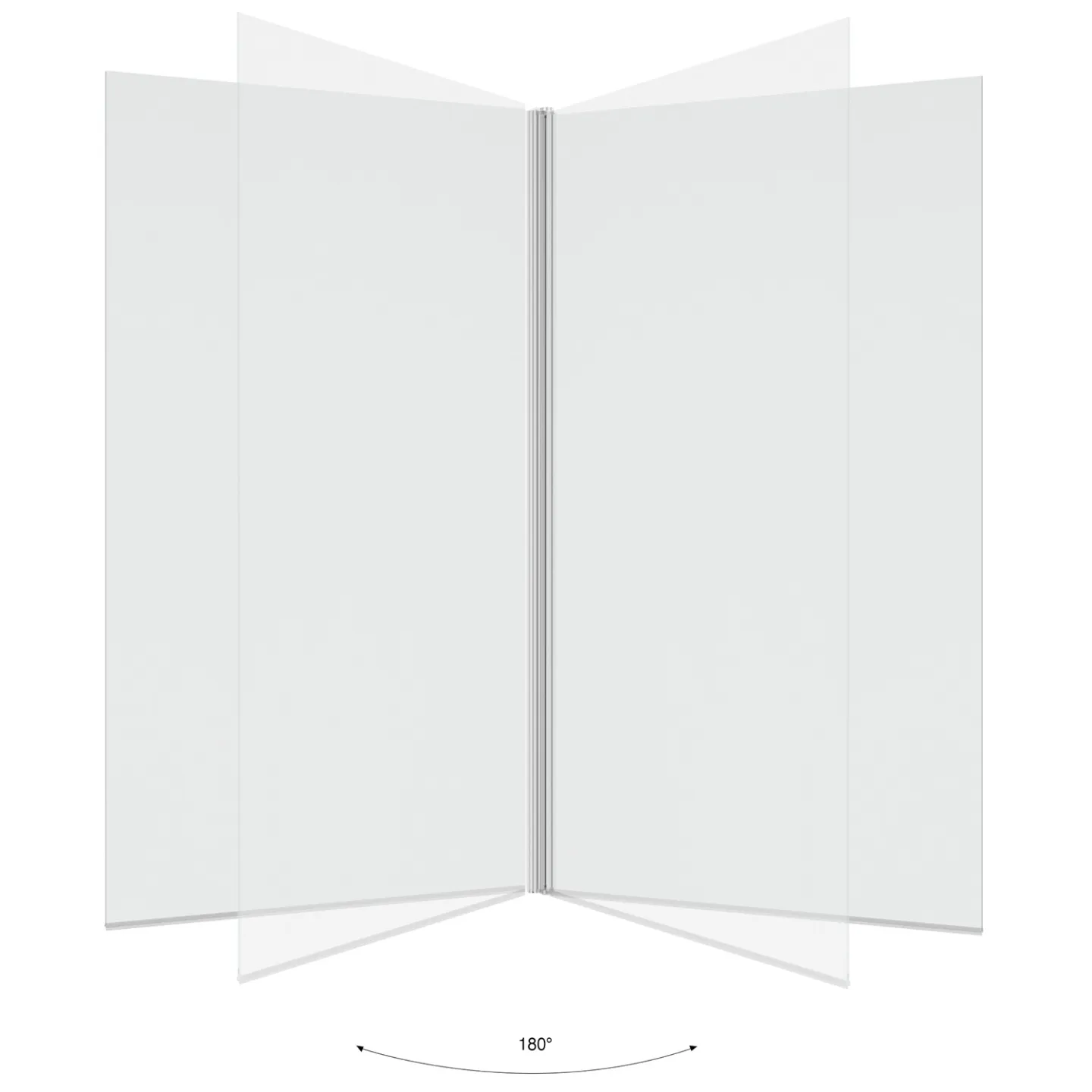 Pare baignoire 1 volet 80x140 cm avec profilé en aluminium argenté