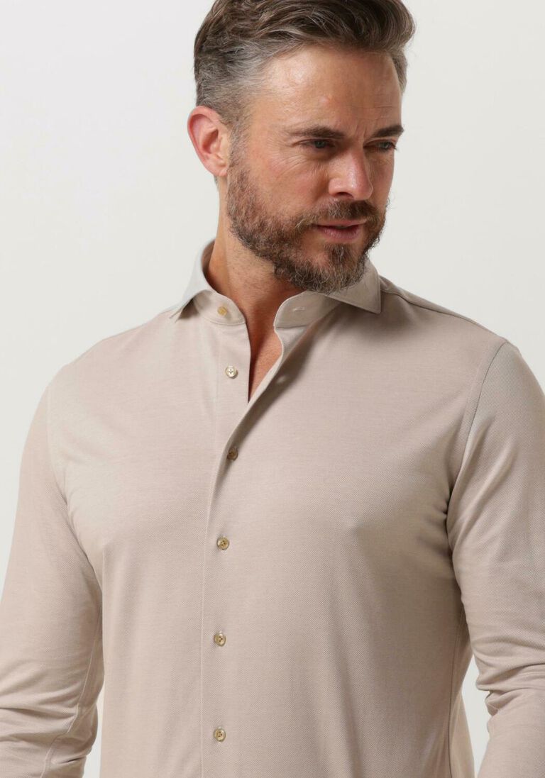 PROFUOMO beige profuomo casual overhemd ppuh10055